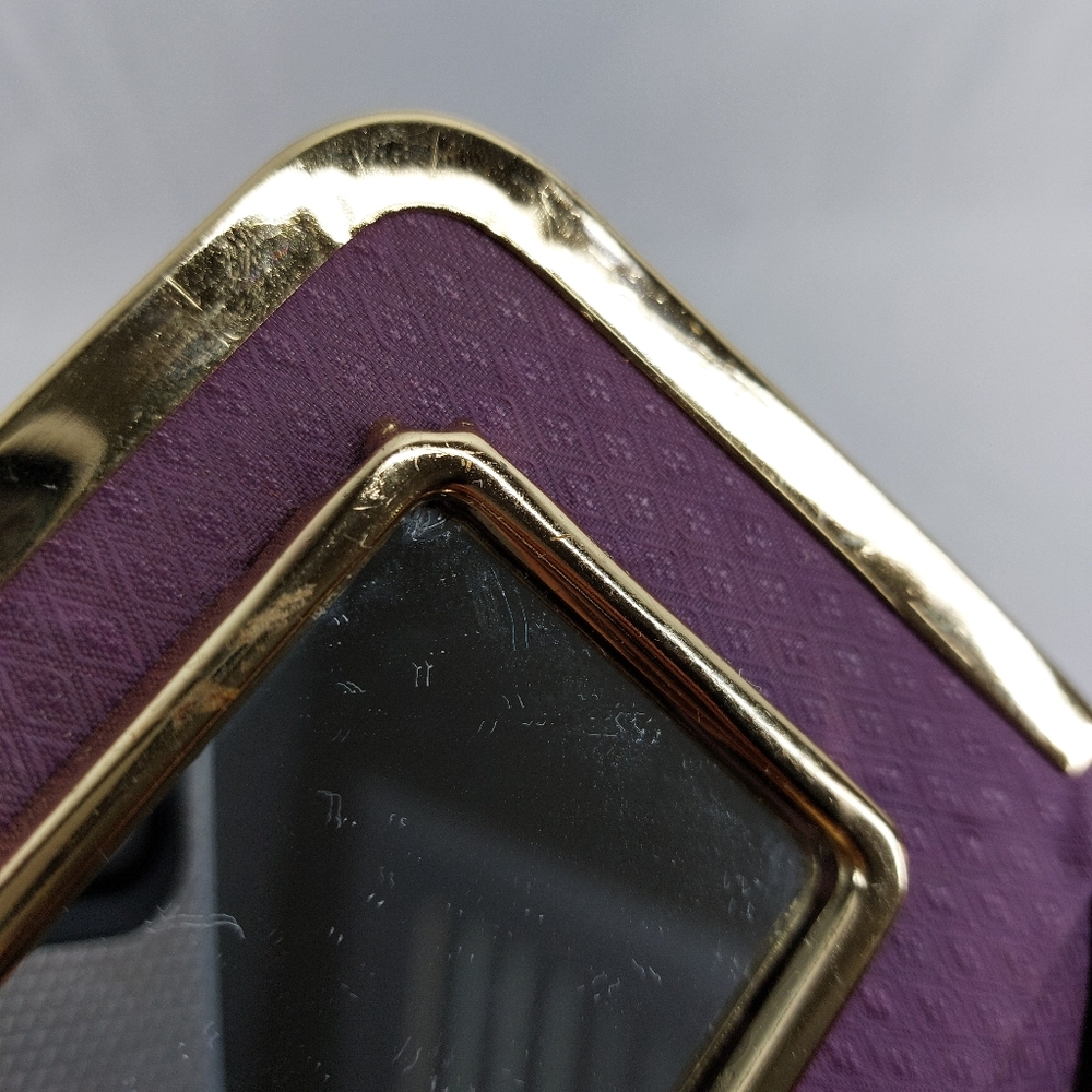 Vintage Purple Eel Skin Wallet Coin Jewelry Holder Travel with Mirror - Picture 5 of 10